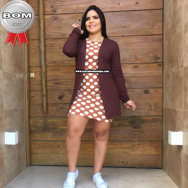 Cardigan em Malha Suede