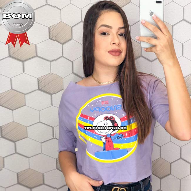 Blusas Croppeds Algodão