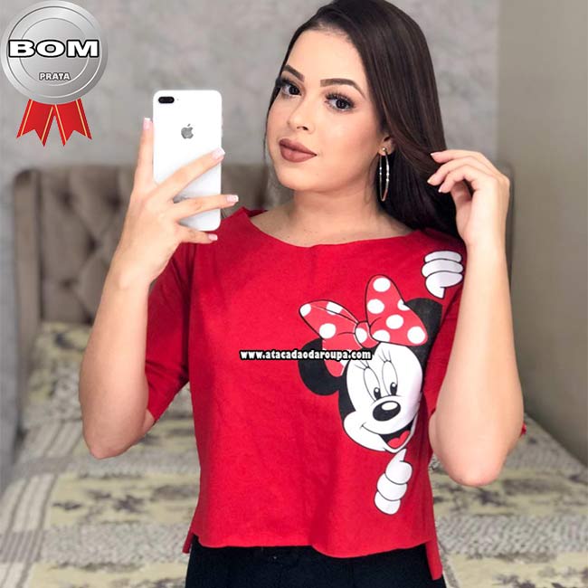 Blusas Croppeds Algodão