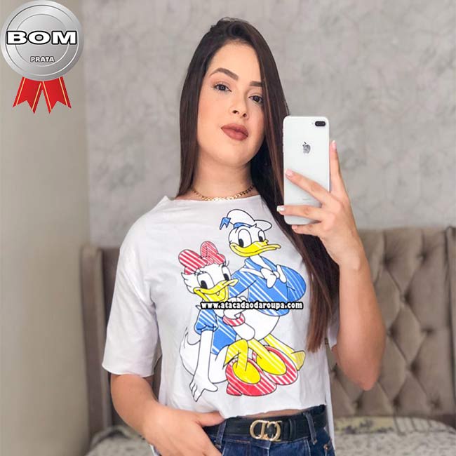 Blusas Croppeds Algodão