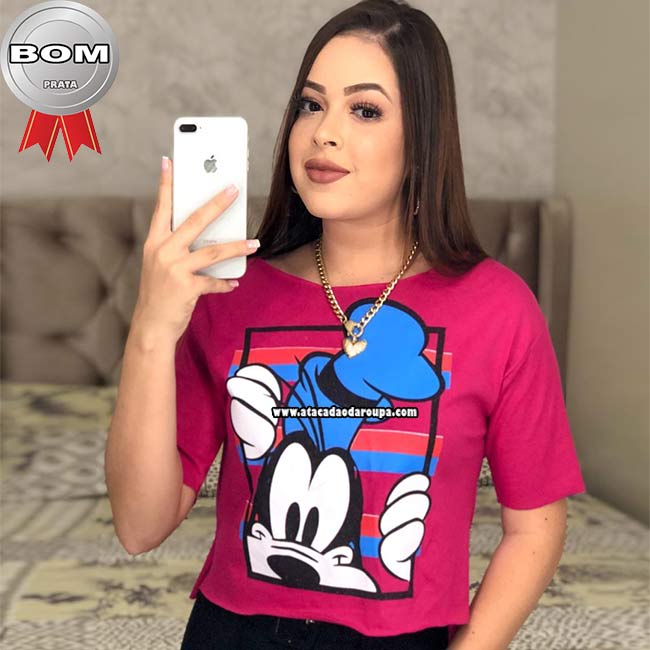Blusas Croppeds Algodão