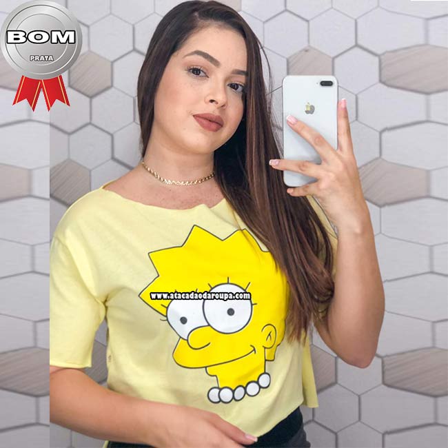 Blusas Croppeds Algodão