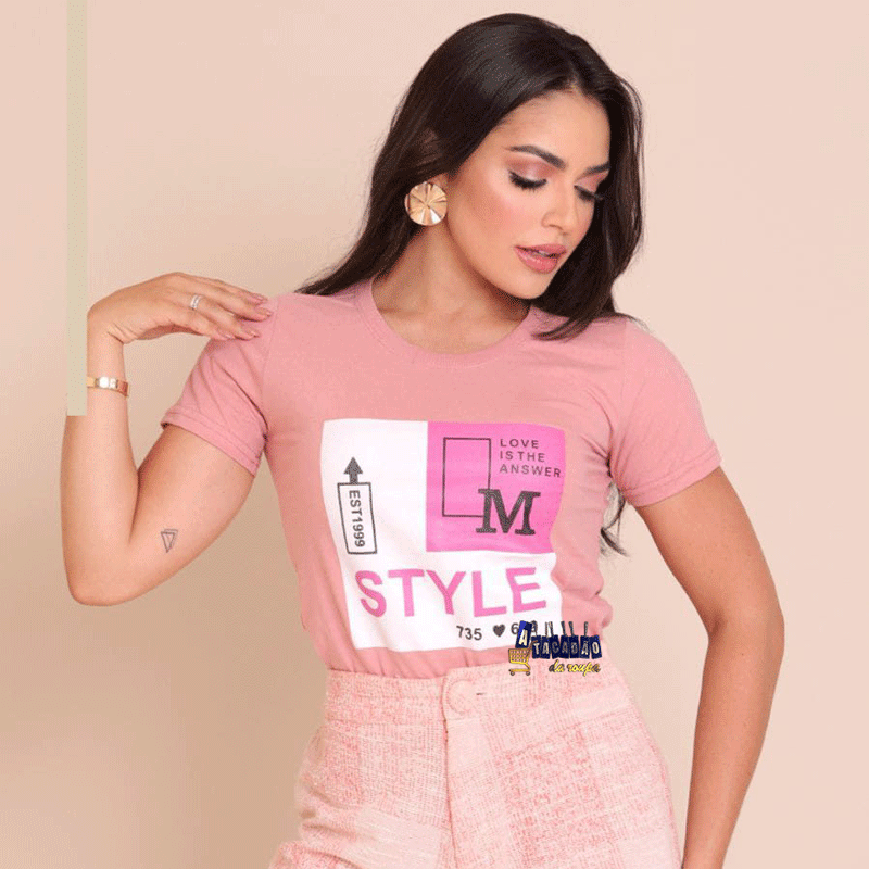 Tshirt Feminina Algodão Estampada