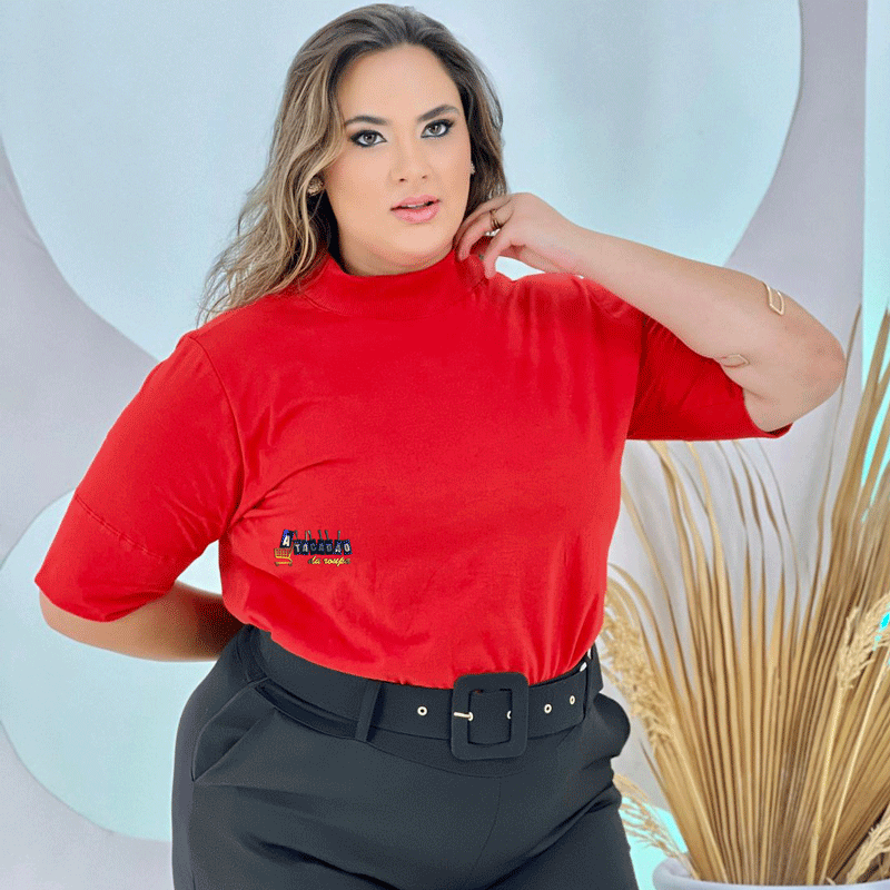 Tshirt Gola Alta Algodão Zra