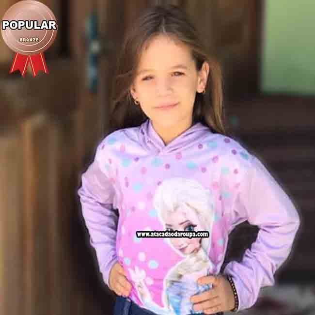 Blusa com Capuz Infantil Feminina P/M/G 6 a 10 anos