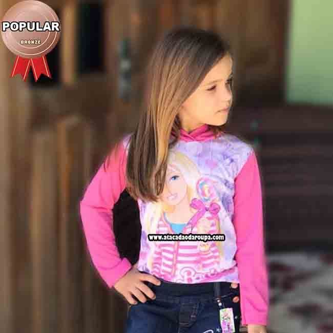 Blusa com Capuz Infantil Feminina P/M/G 6 a 10 anos