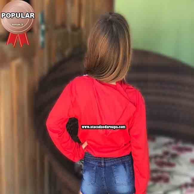 Blusa com Capuz Infantil Feminina P/M/G 6 a 10 anos