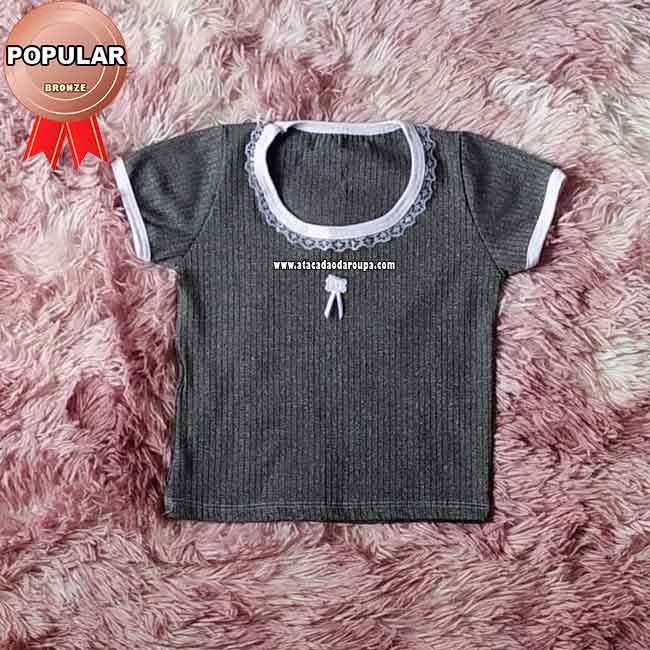 Blusinhas Malha Canelada Infantil 3 a 4 Anos