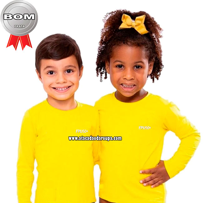 Camisa Infantil Microfibra Uv Unissex