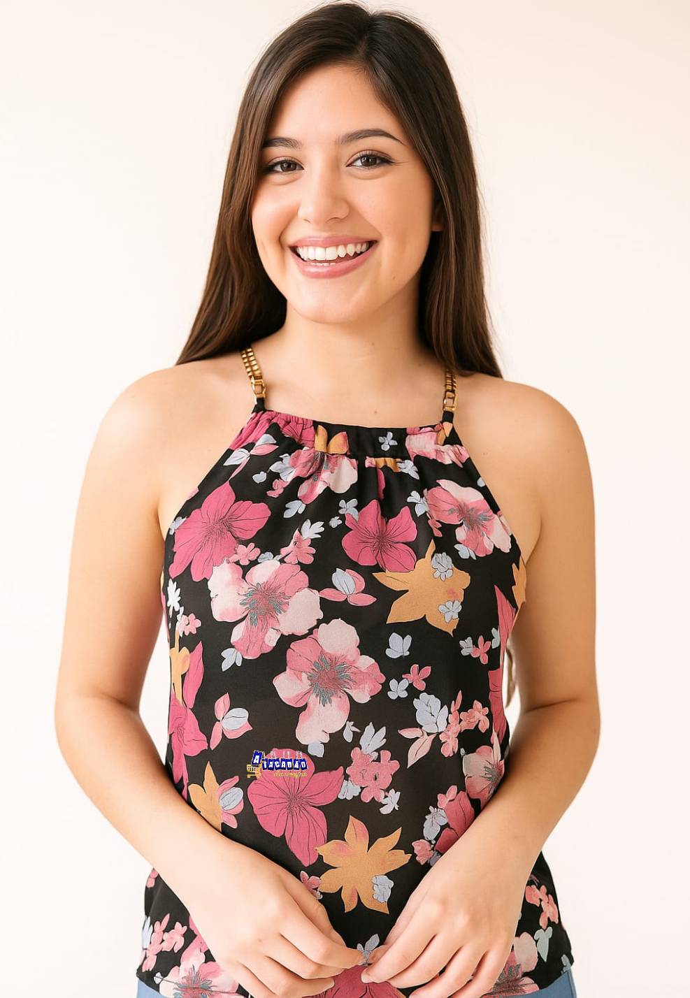 Blusa Alça Corrente Estampada