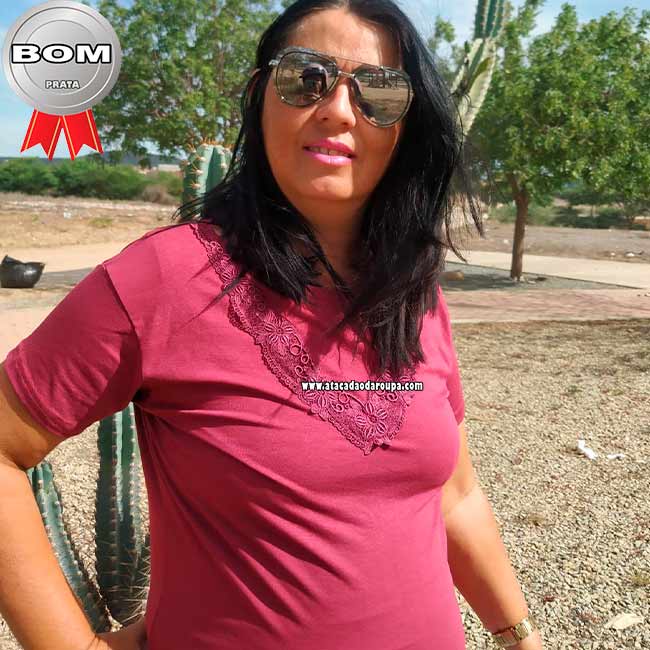Blusas de Fio Torcido Plus Size com Renda GG