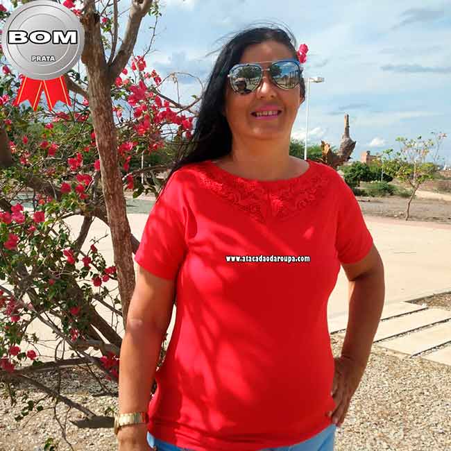 Blusas de Fio Torcido Plus Size com Renda GG