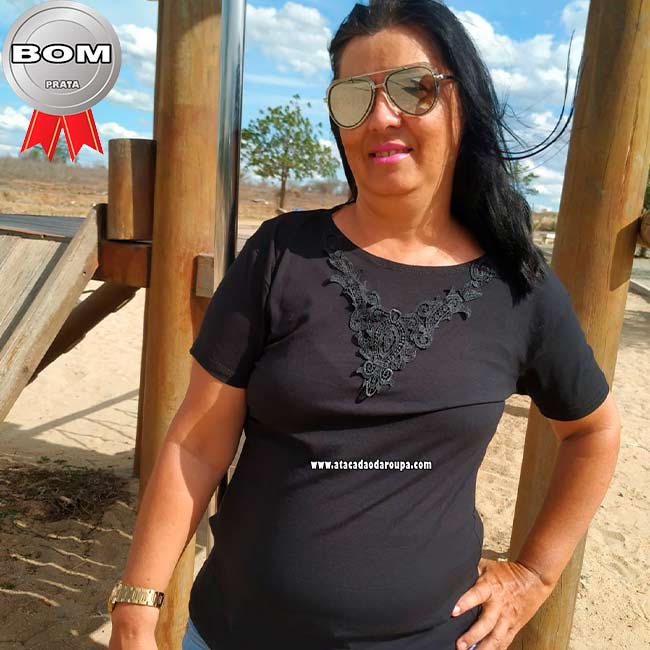 Blusas de Fio Torcido Plus Size com Renda GG