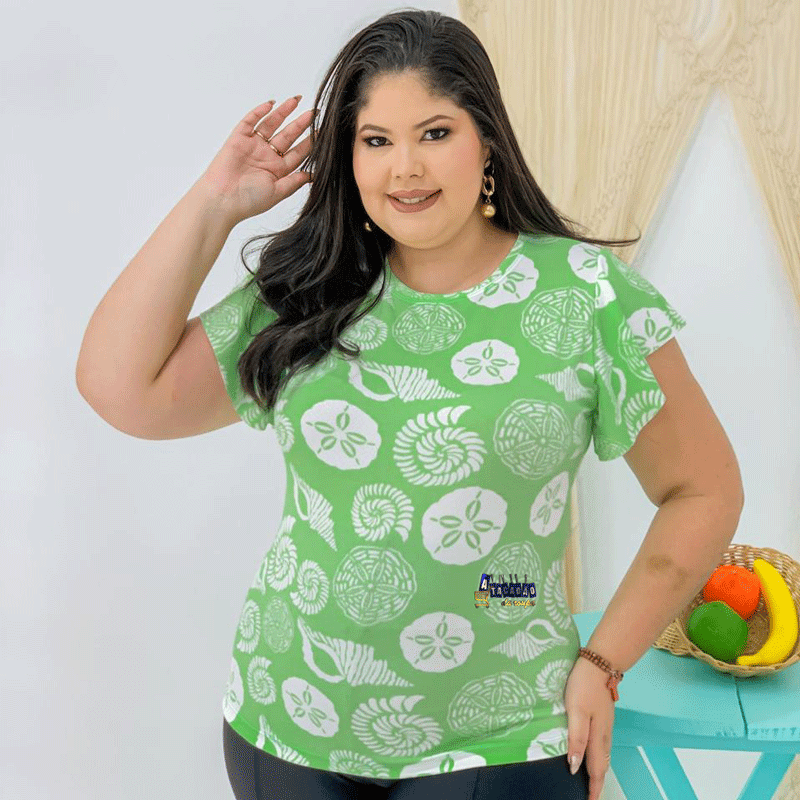 Blusas Crepe Estampada Plus Size