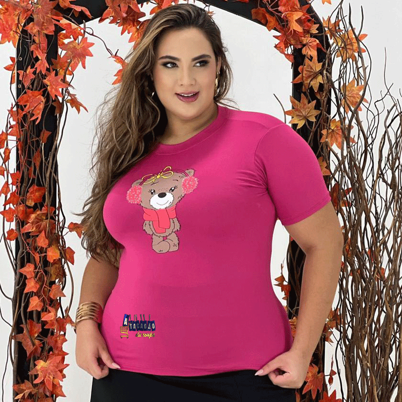 Tshirt Plus Size Em Suede