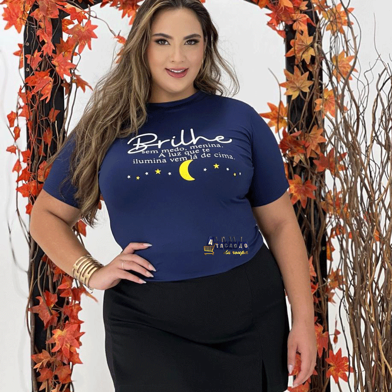 Tshirt Plus Size Em Suede