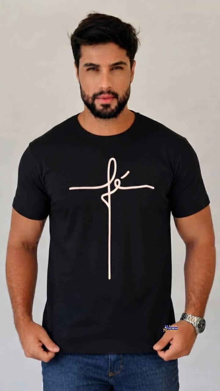 Camisa Masculina Algodão Frases Cristã