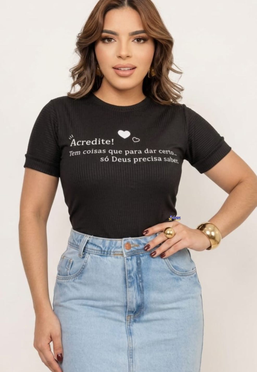 Tshirt Canelada Frases Moda Evangélica