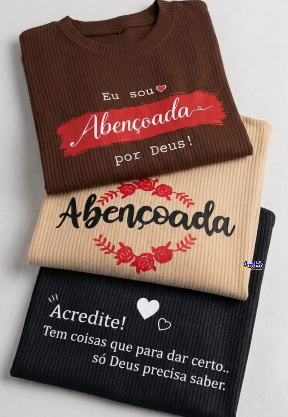 Tshirt Canelada Frases Moda Evangélica