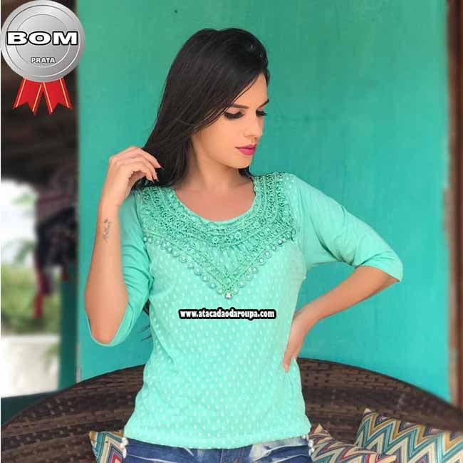 Blusas Feminina com Tule e Renda M