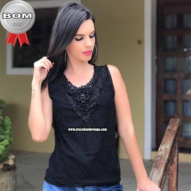 Blusas Feminina com Tule e Renda M