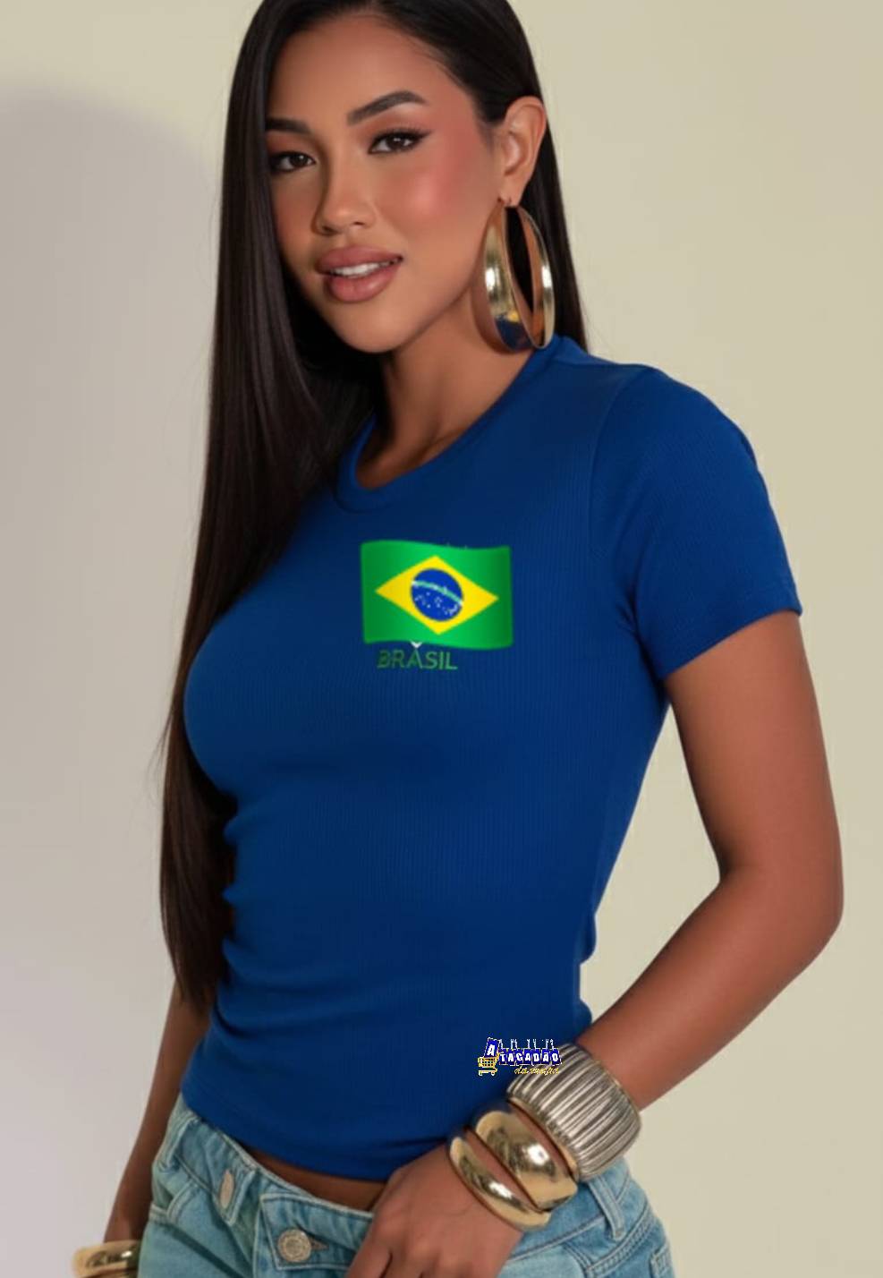 Camisa Brasil Babylook Feminina