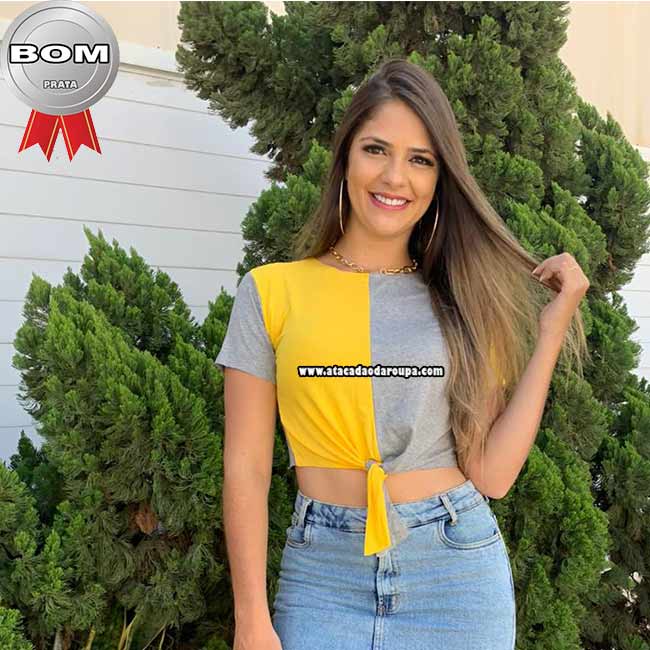 Blusas Croppeds Bicolor