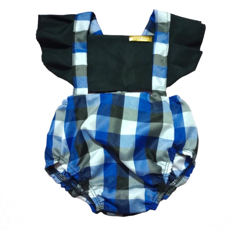 Body Bebe Feminino Xadrez