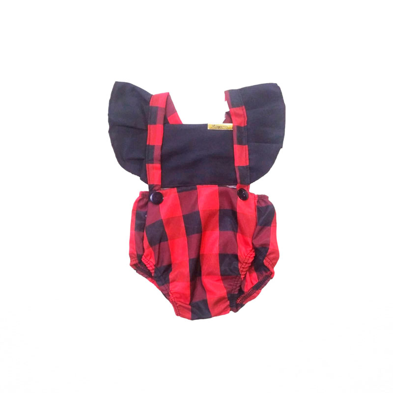 Body Bebe Feminino Xadrez