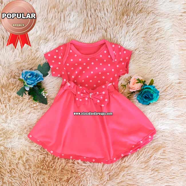 Conjunto Body e Saia Bebê 3 a 8 Meses