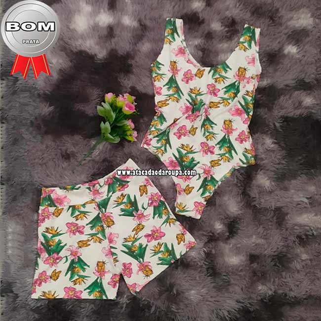 Body Com Short Malha Leila GG