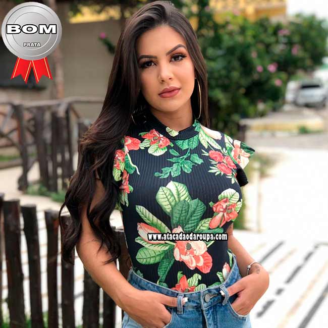 Body Estampado Malha Canelada M