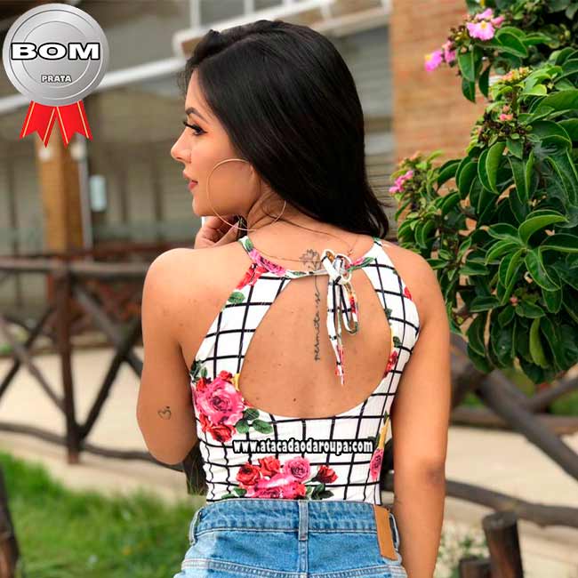Body Estampado Malha Canelada M