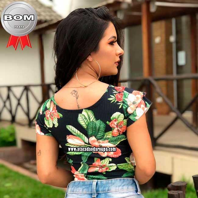 Body Estampado Malha Canelada M