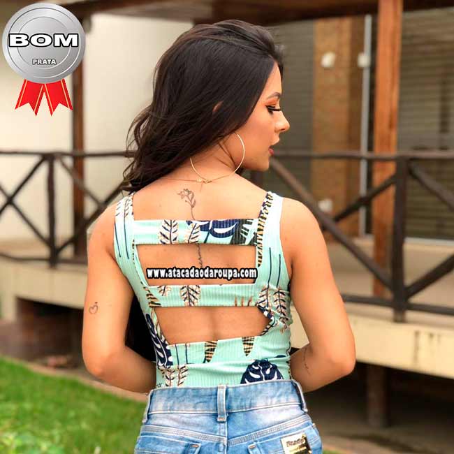 Body Estampado Malha Canelada M