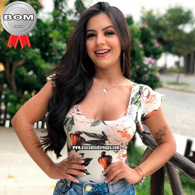 Body Estampado Malha Canelada M