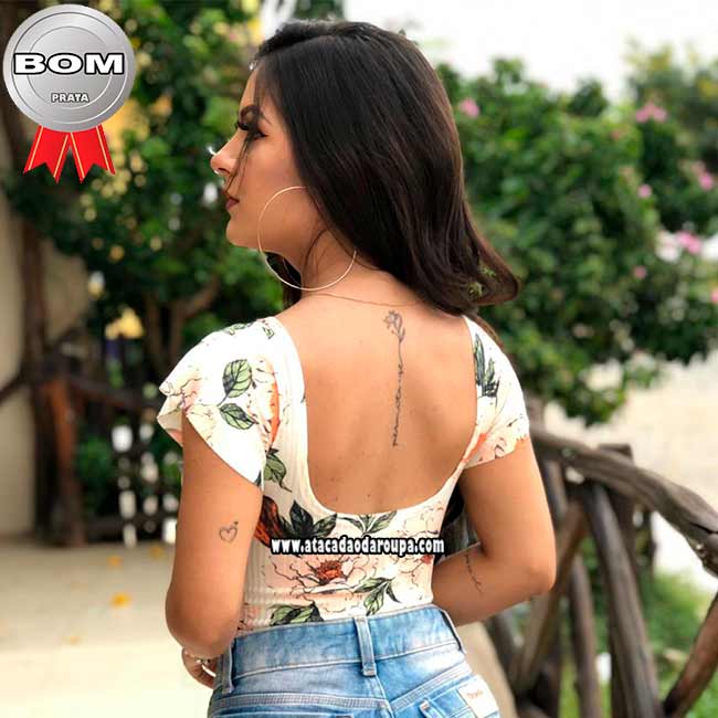 Body Estampado Malha Canelada M
