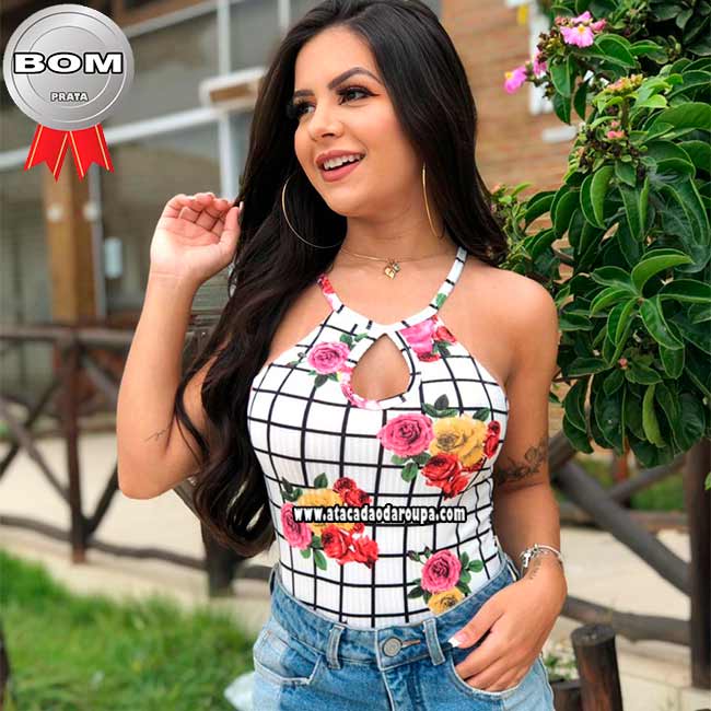 Body Estampado Malha Canelada M