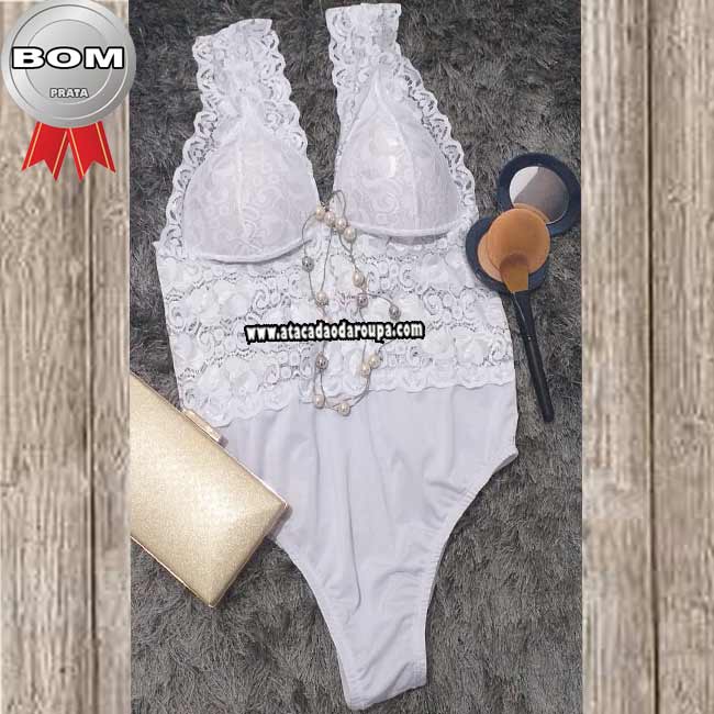 Body Luxo Microfibra Renda C/ Bojo