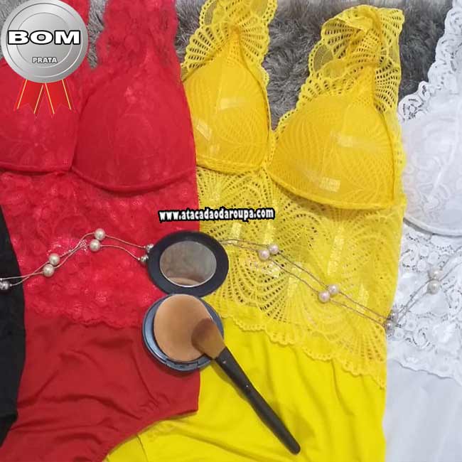 Body Luxo Microfibra Renda C/ Bojo