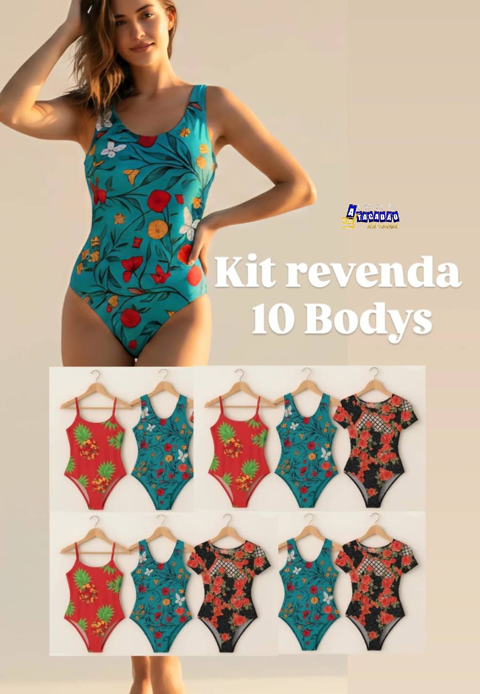 Kit Revenda Bodys Tropical Fashion Feminino