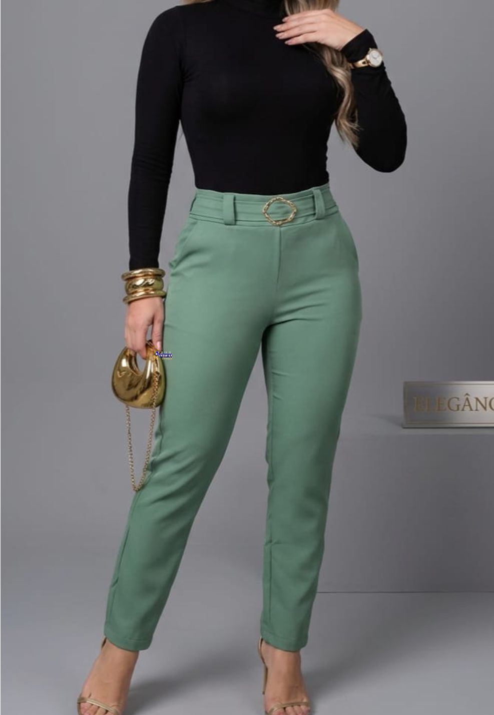 Calça Alfaiataria Elegante Com Fivela Calça Alfaiataria Elegante Com Fivela