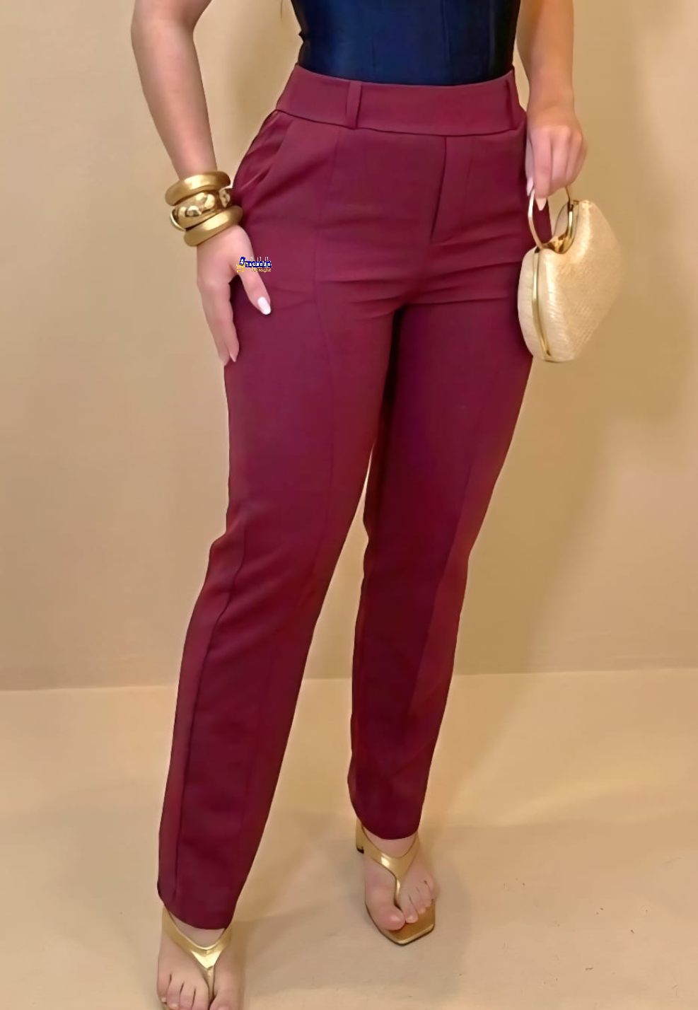 Calça Feminina Social Alfaiataria Com Bolsos Calça Feminina Social Alfaiataria Com Bolsos