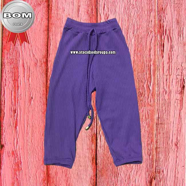 Calça Infantil Malha Canelada 2 a 6 Anos