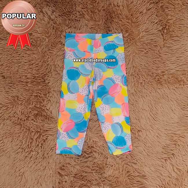 Calças Infantil de Suplex Estampado 2 A 3 Anos