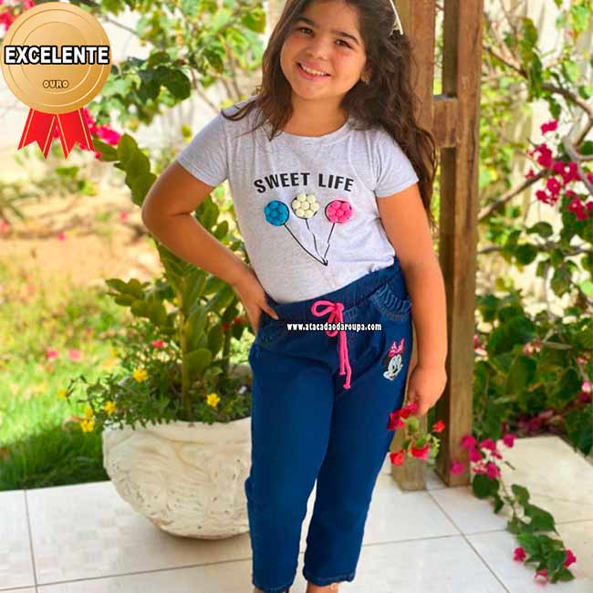 Calça Jeans Infantil Jogger