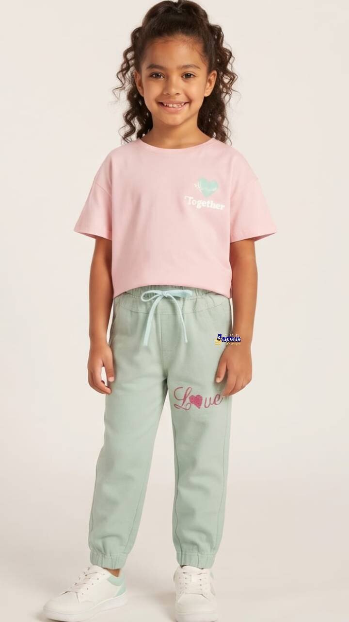 Calça Jogger Brim Infantil Feminina