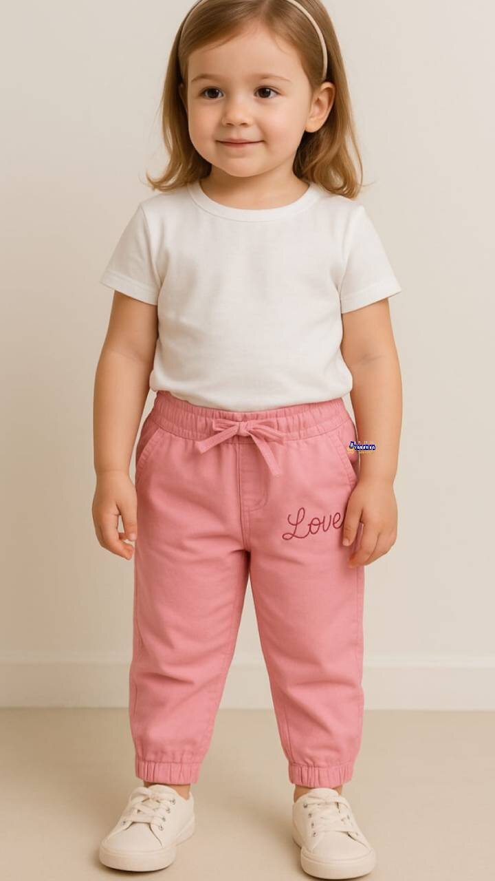 Calça Jogger Brim Infantil Feminina