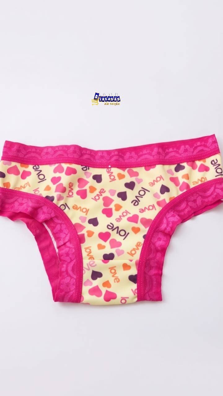 Calcinha Infantil Rendinha Microfibra  Estampada