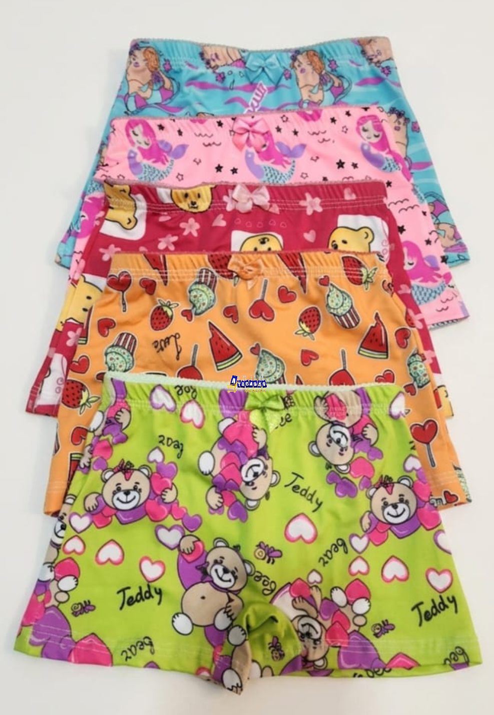 Kit Calcinha Infantil Shortinho Estampada